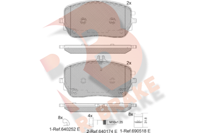 RB2365 R BRAKE Комплект тормозных колодок, дисковый тормоз