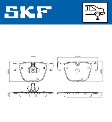 VKBP90471 SKF Комплект тормозных колодок, дисковый тормоз