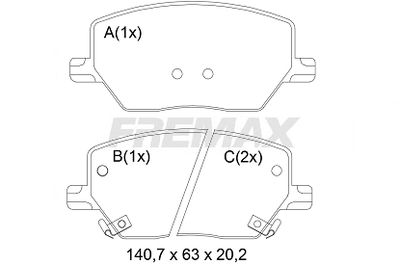 FBP2514 FREMAX Комплект тормозных колодок, дисковый тормоз