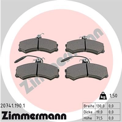 207411901 ZIMMERMANN Комплект тормозных колодок, дисковый тормоз