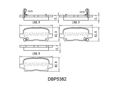 DBP5382 DANAHER Комплект тормозных колодок, дисковый тормоз