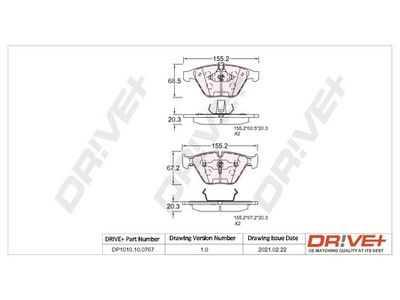 DP1010100767 Dr!ve+ Комплект тормозных колодок, дисковый тормоз