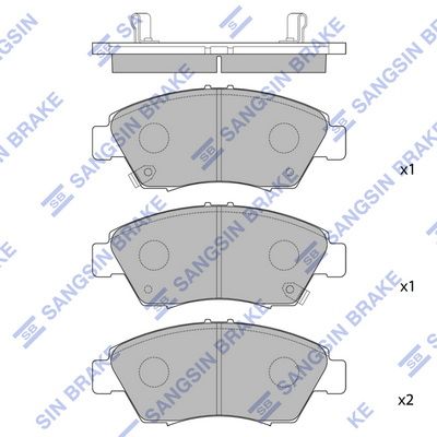 SP1221 Hi-Q Комплект тормозных колодок, дисковый тормоз