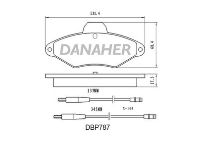 DBP787 DANAHER Комплект тормозных колодок, дисковый тормоз
