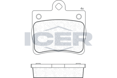 181310 ICER Комплект тормозных колодок, дисковый тормоз