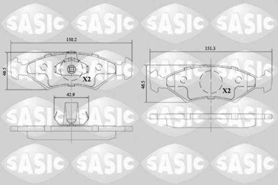 6216130 SASIC Комплект тормозных колодок, дисковый тормоз