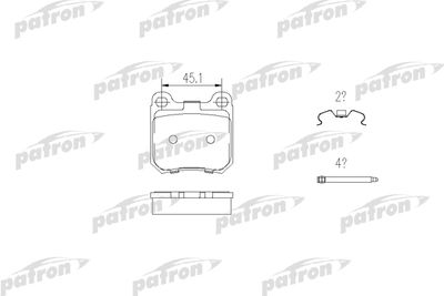 PBP525 PATRON Комплект тормозных колодок, дисковый тормоз