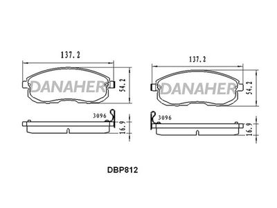 DBP812 DANAHER Комплект тормозных колодок, дисковый тормоз