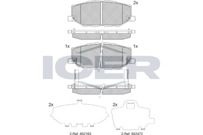 182373 ICER Комплект тормозных колодок, дисковый тормоз
