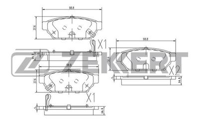 BS2535 ZEKKERT Комплект тормозных колодок, дисковый тормоз