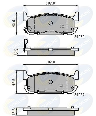 CBP31521 COMLINE Комплект тормозных колодок, дисковый тормоз