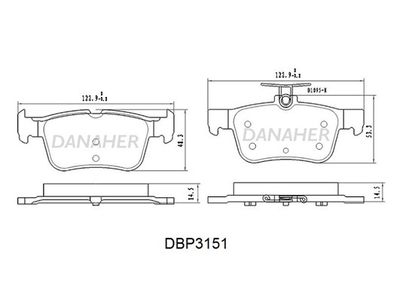 DBP3151 DANAHER Комплект тормозных колодок, дисковый тормоз