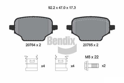 BPD2339 BENDIX Braking Комплект тормозных колодок, дисковый тормоз