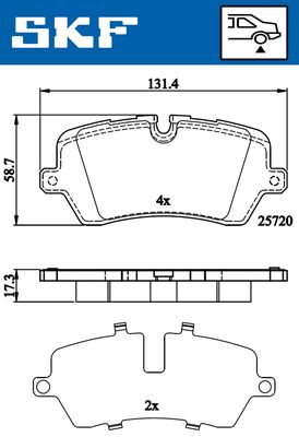 VKBP90396 SKF Комплект тормозных колодок, дисковый тормоз