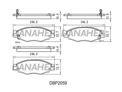 DBP2059 DANAHER Комплект тормозных колодок, дисковый тормоз