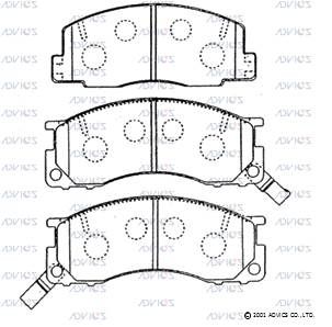 SN820P ADVICS Комплект тормозных колодок, дисковый тормоз