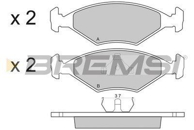 BP2822 BREMSI Комплект тормозных колодок, дисковый тормоз