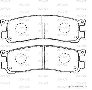 SN847 ADVICS Комплект тормозных колодок, дисковый тормоз