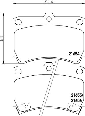 8DB355027141 HELLA Комплект тормозных колодок, дисковый тормоз