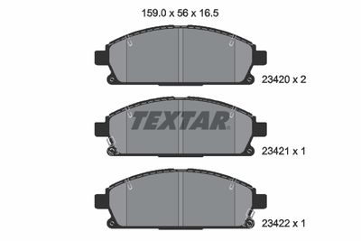 2342001 TEXTAR Комплект тормозных колодок, дисковый тормоз