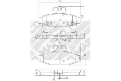 6819 MAPCO Комплект тормозных колодок, дисковый тормоз