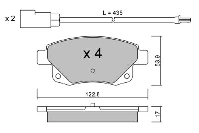 BPFO2005 AISIN Комплект тормозных колодок, дисковый тормоз