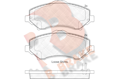 RB1908201 R BRAKE Комплект тормозных колодок, дисковый тормоз