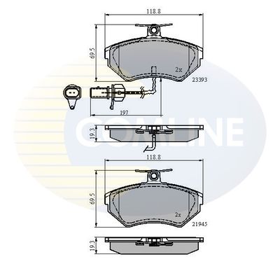 CBP1736 COMLINE Комплект тормозных колодок, дисковый тормоз