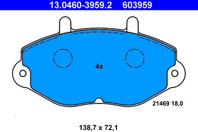 13046039592 ATE Комплект тормозных колодок, дисковый тормоз