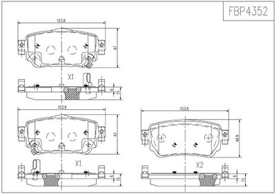 FBP4352 FI.BA Комплект тормозных колодок, дисковый тормоз