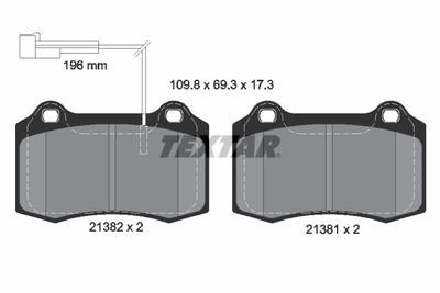 2138201 TEXTAR Комплект тормозных колодок, дисковый тормоз