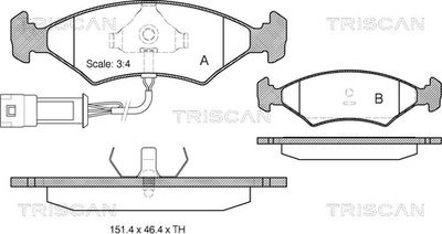811016801 TRISCAN Комплект тормозных колодок, дисковый тормоз