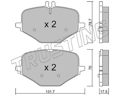 13090 TRUSTING Комплект тормозных колодок, дисковый тормоз