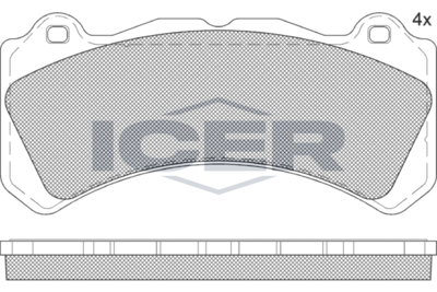 182377 ICER Комплект тормозных колодок, дисковый тормоз