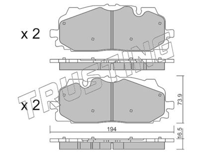 11280 TRUSTING Комплект тормозных колодок, дисковый тормоз