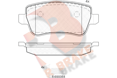 RB1763 R BRAKE Комплект тормозных колодок, дисковый тормоз