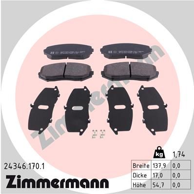 243461701 ZIMMERMANN Комплект тормозных колодок, дисковый тормоз