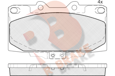 RB1733203 R BRAKE Комплект тормозных колодок, дисковый тормоз