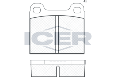 180219 ICER Комплект тормозных колодок, дисковый тормоз