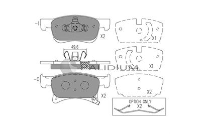 P11555 ASHUKI by Palidium Комплект тормозных колодок, дисковый тормоз