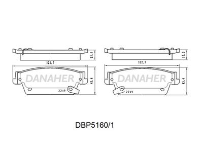 DBP51601 DANAHER Комплект тормозных колодок, дисковый тормоз
