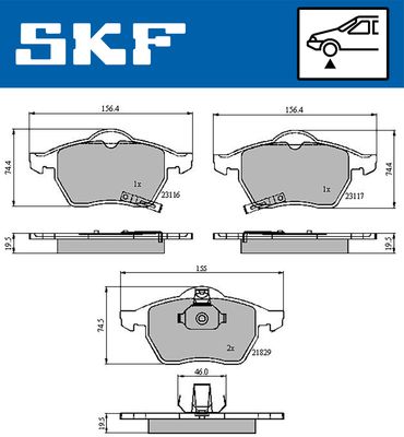 VKBP80424A SKF Комплект тормозных колодок, дисковый тормоз