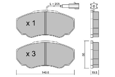 BPFI1010 AISIN Комплект тормозных колодок, дисковый тормоз