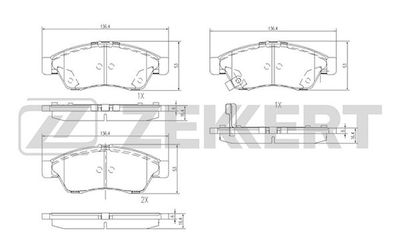 BS1139 ZEKKERT Комплект тормозных колодок, дисковый тормоз