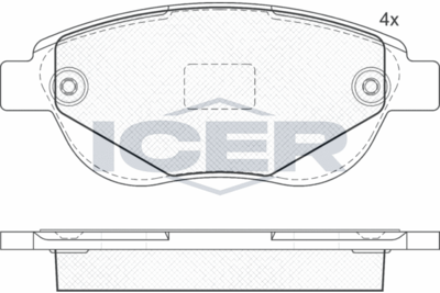 182011 ICER Комплект тормозных колодок, дисковый тормоз