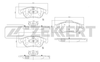 BS2800 ZEKKERT Комплект тормозных колодок, дисковый тормоз