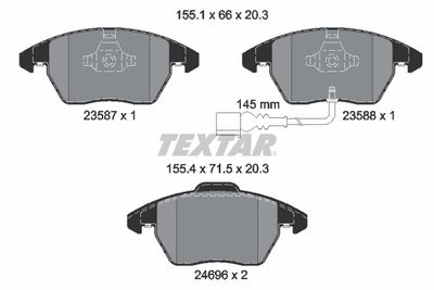 2469602 TEXTAR Комплект тормозных колодок, дисковый тормоз