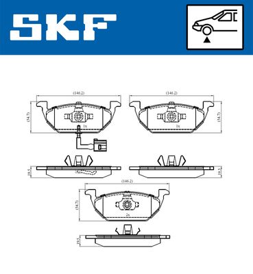 VKBP80004E SKF Комплект тормозных колодок, дисковый тормоз