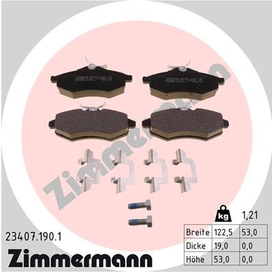 234071901 ZIMMERMANN Комплект тормозных колодок, дисковый тормоз