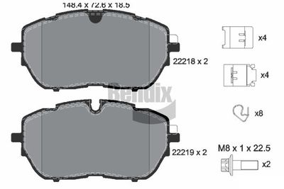 BPD1542 BENDIX Braking Комплект тормозных колодок, дисковый тормоз